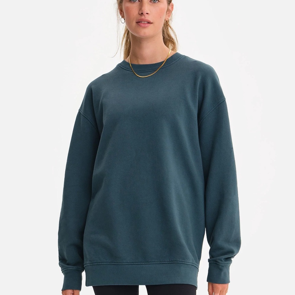 MATE The Label Organic Fleece Oversized Sweatshirt M/L Navy